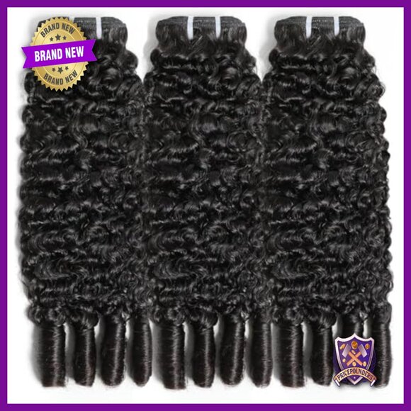 3-Piece Virgin Human Hair Extensions 20-24 Inch Water Wave Curly Bundles main image 5